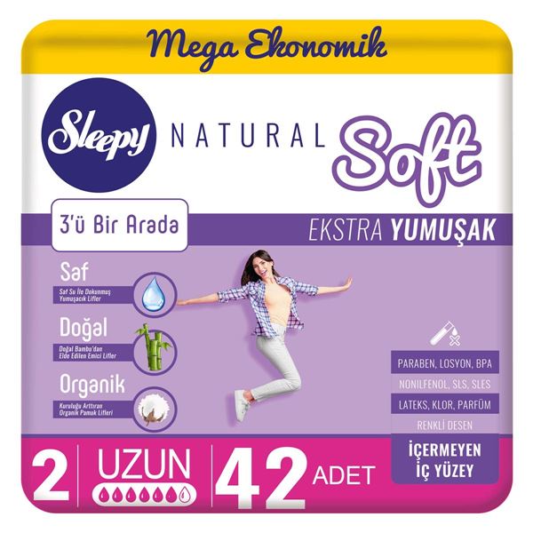 Image de Sleepy Natural Soft Extra Soft Long (42 serviettes)